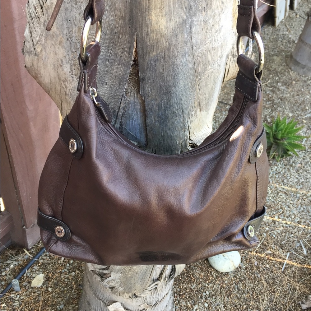 Stone Mountain Leather Brown Handbag